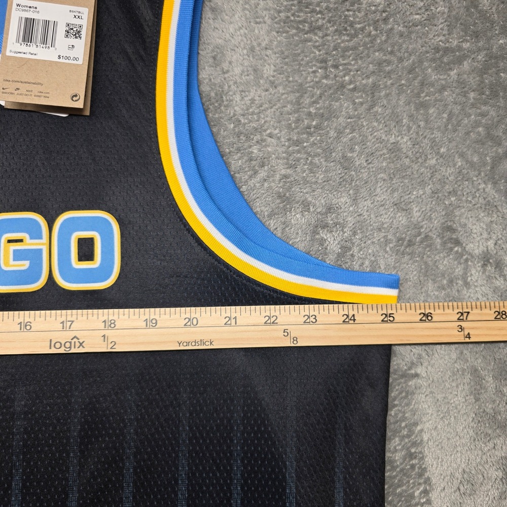 Nike Chicago Sky Angel Reese WNBA Explorer Edition Jersey Womens XXL Black Blue - Picture 7 of 10